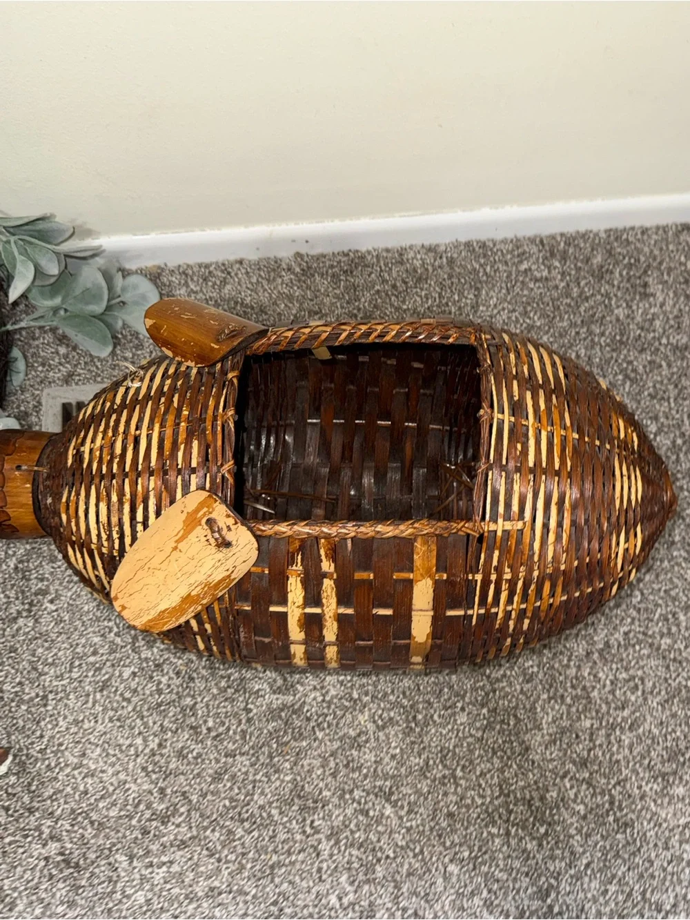 Wicker handmade pig basket